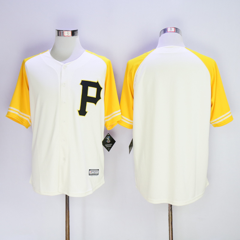 Men Pittsburgh Pirates Blank Cream White MLB Jerseys->->MLB Jersey